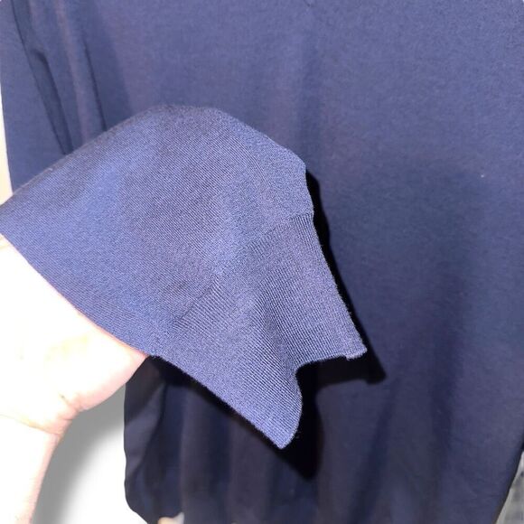 Navy Peter Millar Excursionist Flex Merino Wool V-Neck Sweater M - Picture 3 of 6